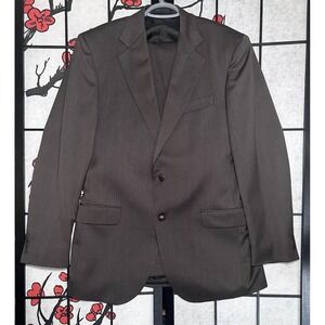 Lubiam Studio Suit Brown Virgin Wool Blazer 40L, EU 50L & Pants 34x30
